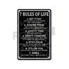 Вдохновляющие фразы Металлическая табличка-10 золотых правил-7 правил жизни-Заметки об успехе-Английский плакат для декора стен офиса компании