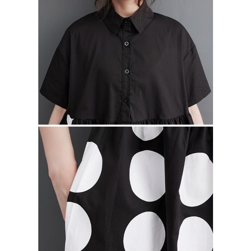 DIMANAF 2025 Plus Size Women Summer Dress Lady Basic Long Dress Printing Loose Vintage Maxi Casual Button Dress