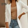Women Suit Coat Lapel Long Sleeve Open Front Solid Color Dress Coat Business Work Casual Jacket Office Clothes Outwear