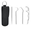 Портативный набор титановых зубочисток для ухода за полостью рта, многоразовые металлические кожаные держатели для пикников на открытом воздухе, кемпинга, пеших походов, карманные мультиинструменты