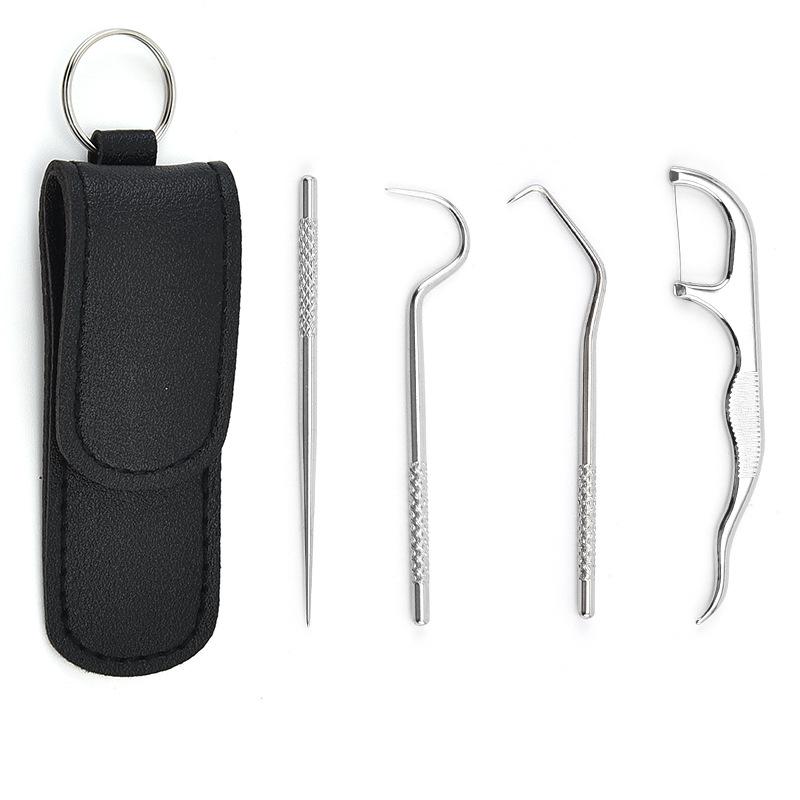 1 комплект зубочисток из нержавеющей стали, чистка щелей между зубами, чистка от грязи, уход за полостью рта, набор из 4 зубочисток, портативный YSL