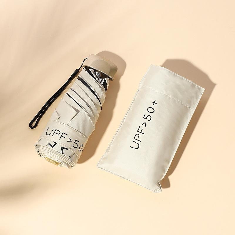 Ultra-Light 14cm Black Coating Sun Umbrella UPF50+ Compact Folding Portable Rainproof Shade for Women Travel Beach Essential