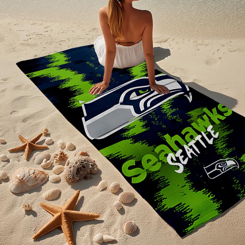 Seahawks Team Spirit Microfiber Beach Towel, Lightweight And Quick-Dry, for Summer Travel, Beach Essential, Swimming Pool