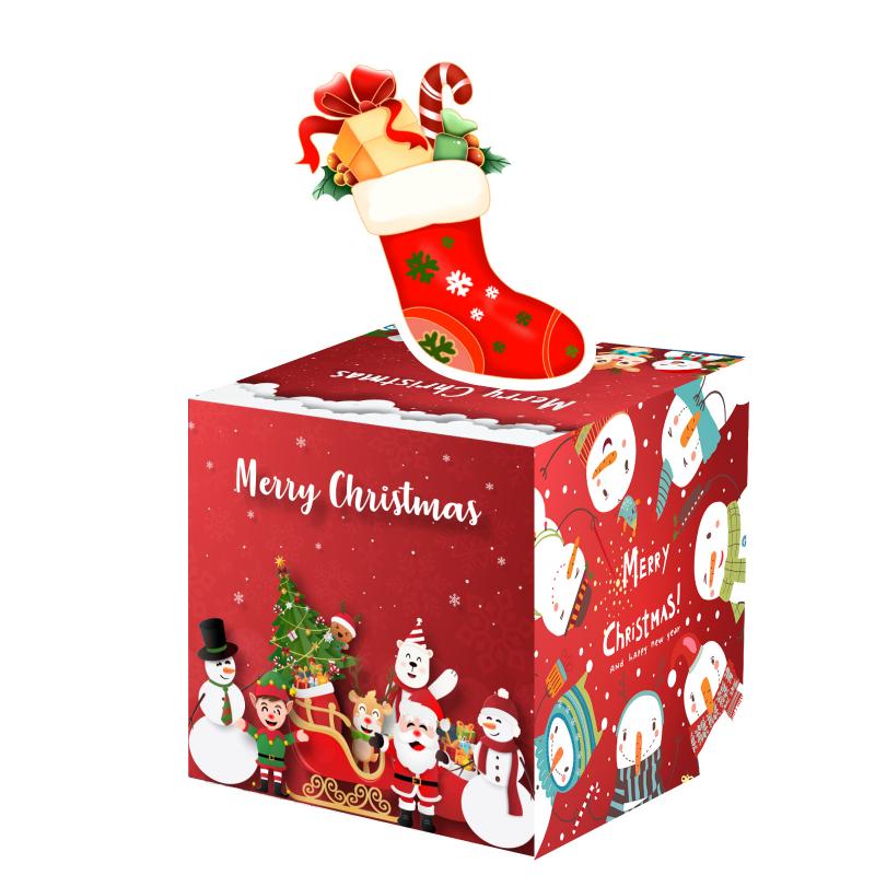 1pc Fun Christmas Cartoon Pattern Surprise Money Box 2026 Navidad Noel Happy Xmas Gift New Year Cash Gift Box Decoration