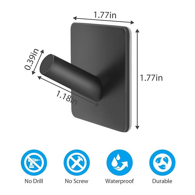 4 Pack Bathroom Kitchen Towel Hooks Waterproof Stainless Steel Heavy Duty Adhesive Hook