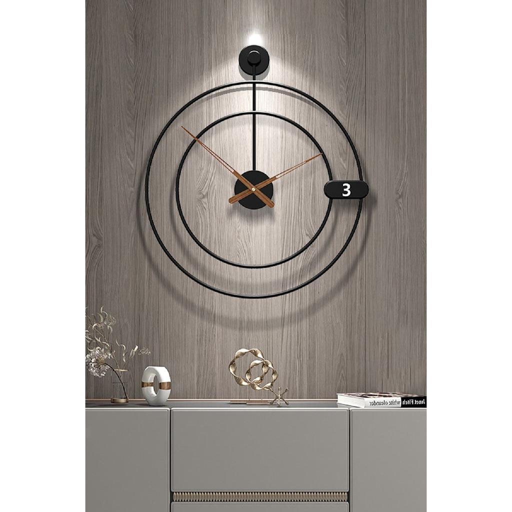 Сириус во время 60 см черные современные декоративные настенные часы