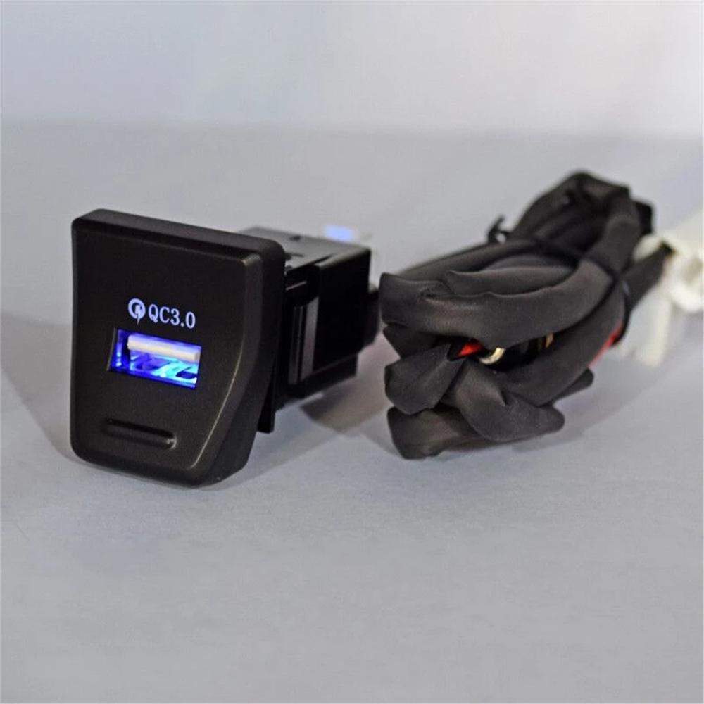 QC3.0 USB Car Charger Central Control Position Fast Charging Socket Fit for Toyota RAV4 2019-2020