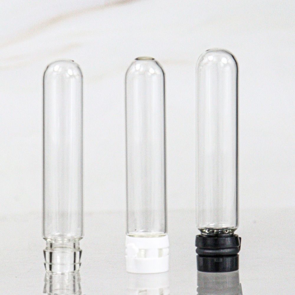 Sample Vial with Cap Powder Solid Storage Lotion  Bottle Glass Test Tube Mini Refillable Bottle Round Bottom Bottle