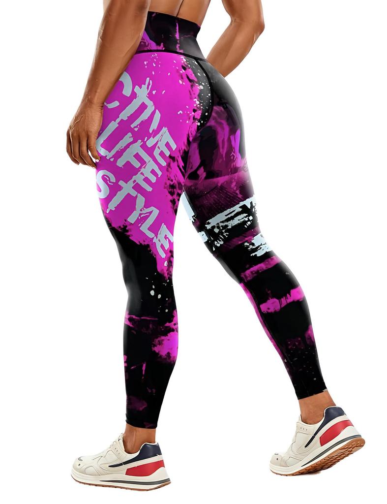 "Women's High-Waist Printed Yoga Pants for Fitness"