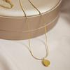 Minimalist Small Round Pendant Necklaces Fashion Clavicle Chain Choker Letter Necklace  Women