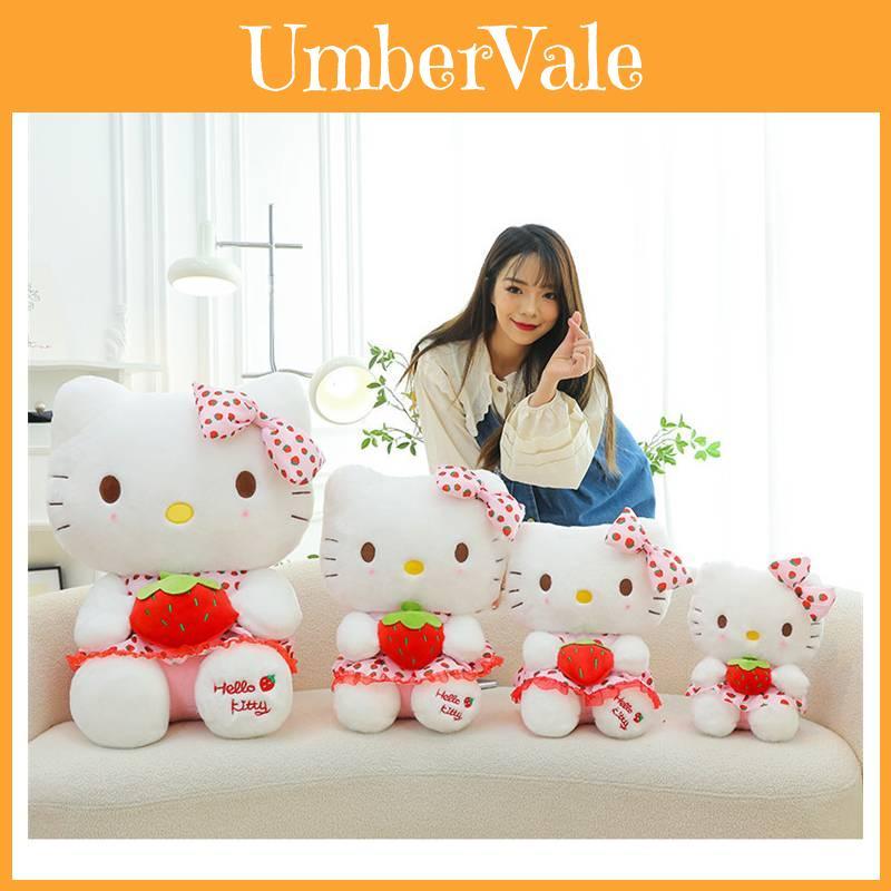 New Hello Kitty Strawberry Kt Cat Plush Doll Child Companion Toy For Girls