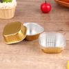 10Pcs Square Aluminum Foil Baking Cups with Lids Heat Resistant Cupcake Liner Molds Dessert Cake Box With Lid Pastry Tools