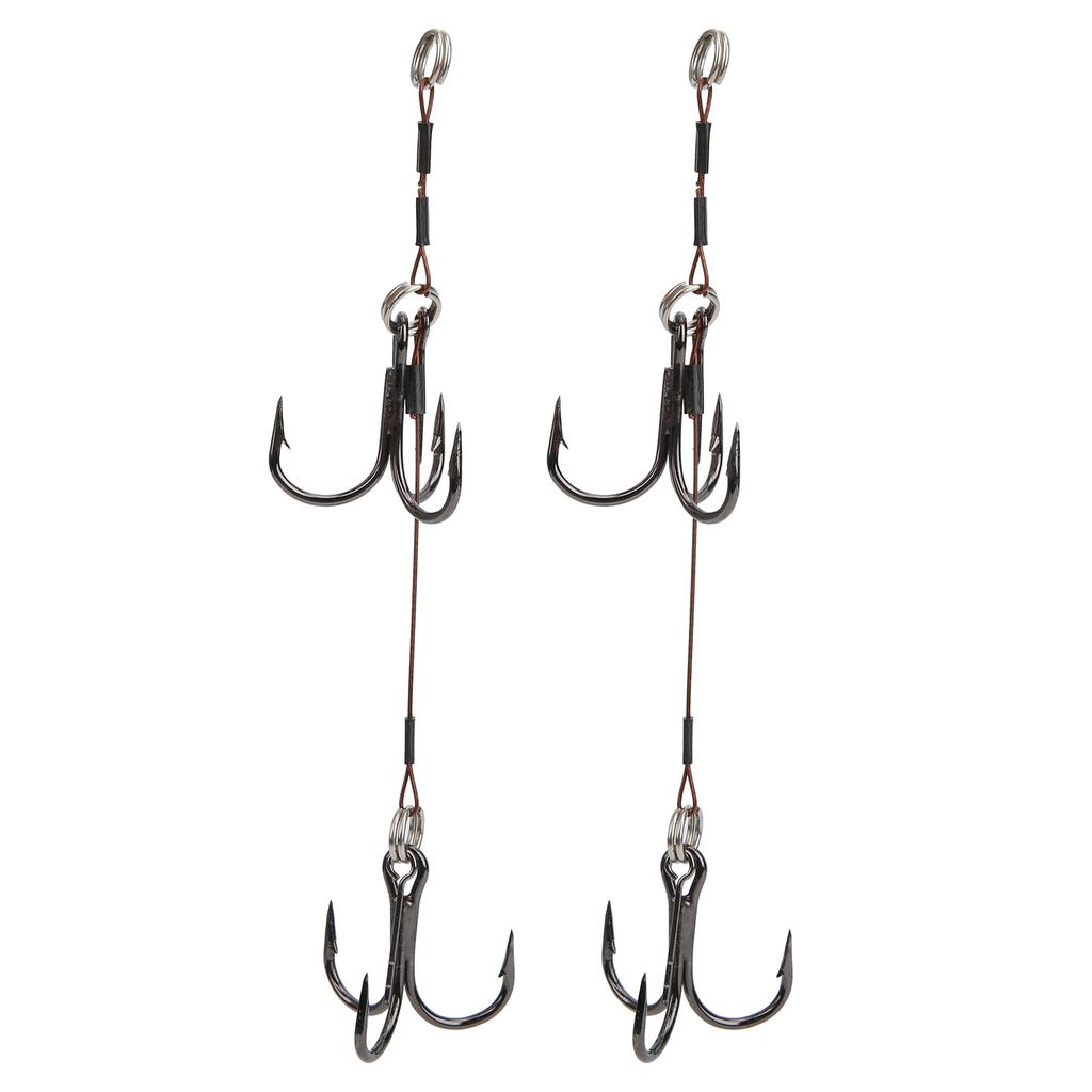 2 набора рыболовных крючков, приманка, двойной заточенный крючок из углеродистой стали для рыболовных аксессуаров