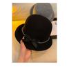 Women S Elegant Black Bow Pearl Vintage Chic Bucket Hat