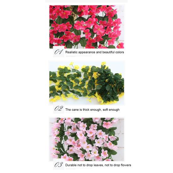 2 шт. искусственные подвесные фиолетовые цветы искусственные лозы с цветами искусственные подвесные растения фиолетовые цветы для украшения дома свадьбы сада двора