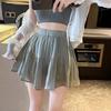 Summer Sweet Mesh Mini Skirt Women Fairy Flowing Gauze High Waist Slimming Solid Color Fluffy Pleated Short Skirts