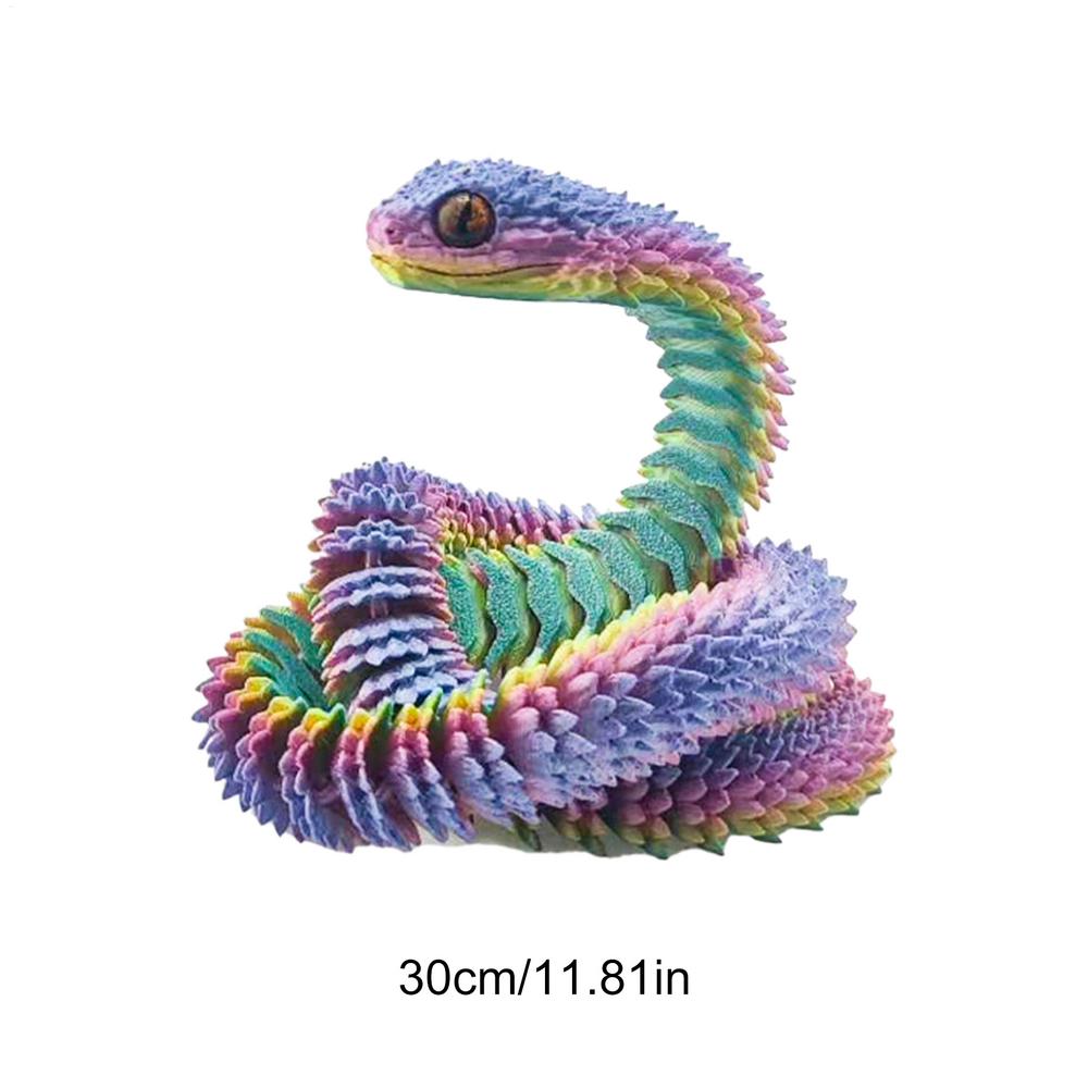 3D Printed Snake Movable Joint Simulation Snake Figurine Creative Snake Model Collectibles Home Office Desk Decor Crafts Gift