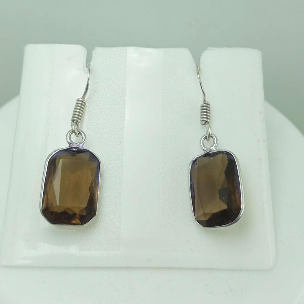 Смоки топаз драгоценный камень 925 пробы посеребренный крючок женские серьги ювелирные изделия WHE-E38