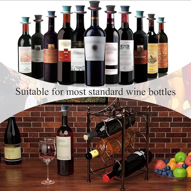 Wine Stoppers, Funny and Reusable Silicone Bottle Stopper and Caps, Decorative Wine Sealer Preserver Accessory Set for Christmas Holiday