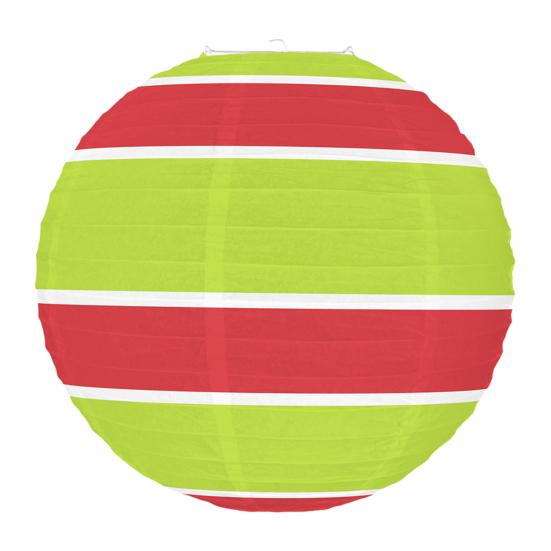 Красный и зеленый бумажный фонарь 12 дюймов Рождественский подвесной круглый фонарь для внутреннего и наружного праздничного потолочного декора