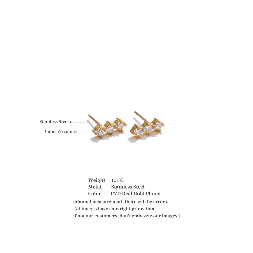 Eetit Высококачественные блестящие серьги-пусеты с кубическим цирконием для женщин из нержавеющей стали, нежные, популярные, универсальные, подарок