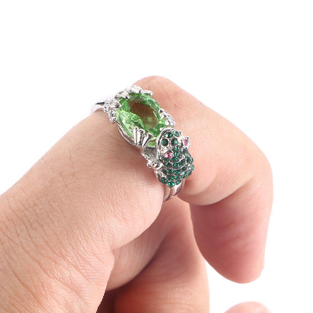 Кольцо для пальца с огранкой в виде овала, очаровательная зеленая богатая лягушка, аксессуары, ювелирные изделия, свадебный подарок на день рождения