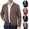 Men's Winter Solid Color Zipper Stand Collar Cardigan Men's Casual Jacket