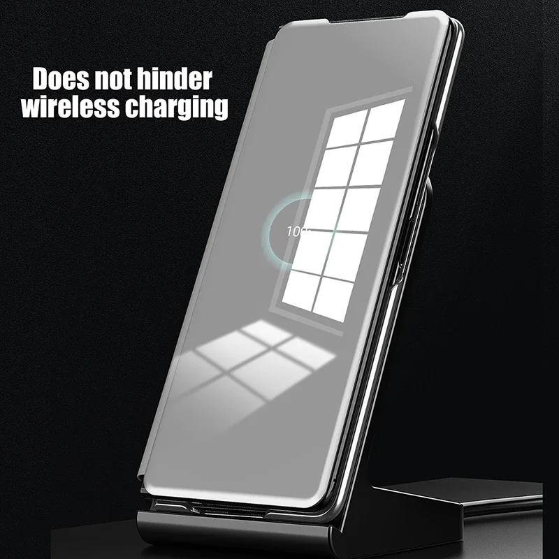 Smart View Mirror Flip Case for Honor 200 Pro 90 Smart Lite 5G Open Cover Stand Fold Shockproof As Holder Ultra Thin Protector