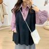 Autumn and Winter Loose All-match Sweater Large Size V-neck Knitted Vest Sleeveless Solid Color Female Top