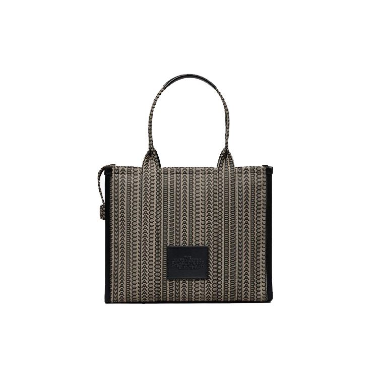 Marc Jacobs Monogram Fashion All Over Print Large Capacity Cotton Tote Bag Unisex Tote Bags Brown H075M01RE21
