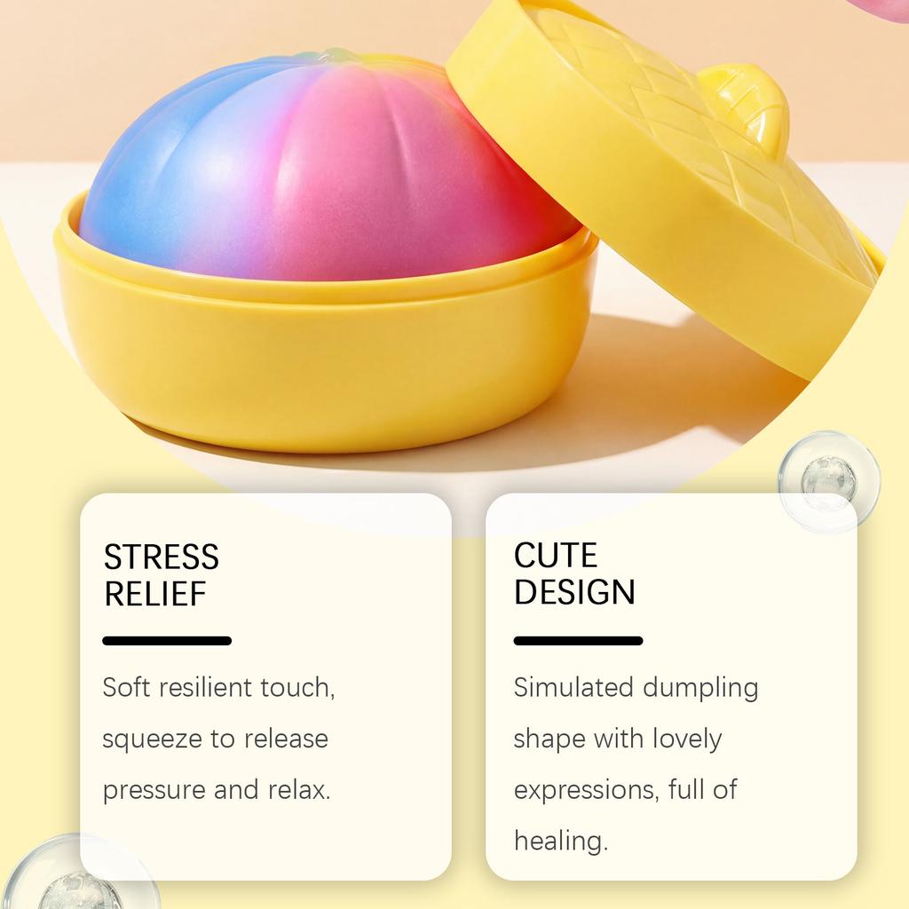 Squeeze Stress Relief Bun Toy Soft Slow Rising Bun with Storage Case for Office Home Desk Decoration and Hand Exercise