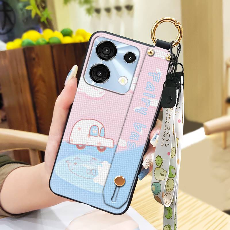 Cute Ring Phone Case For UMIDIGI G9 5G/Note9 5G Durable Fashion Design Back Cover Anti-knock Wrist Strap Shockproof