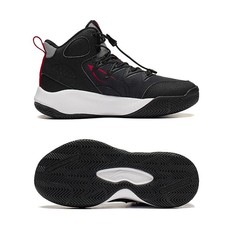 Баскетбольные кроссовки Li Ning Primary 3.0 V2 Comfortable Shock Absorbing Mid-Top для детей, детские кроссовки черного цвета YKBT074-9