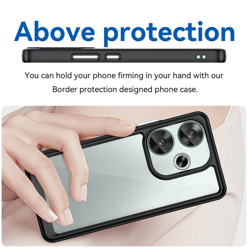 Прозрачный цветной чехол из ТПУ для Xiaomi Poco F6 Pro M6 X6 X5 F5 4G 5G, защитный чехол, рамка, чехол, чехол