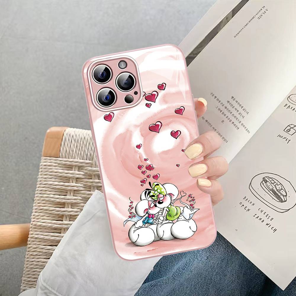 Cartoon D-Diddl For IPhone 14 13 12 Mini 11 Pro XS Max X XR 14 Plus Tempered Glass Cover