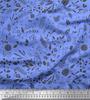 Soimoi Purple Poly Crepe Fabric Berries Leaves Decor Fabric Printed metre 42 Inch