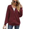 Ladies Casual Solid Breathable Jacket Long Sleeve Loose Zipper Lightweight Jacket with Pockets Loose Soft Fashion Hooded Sweatshirt Coat for Women
