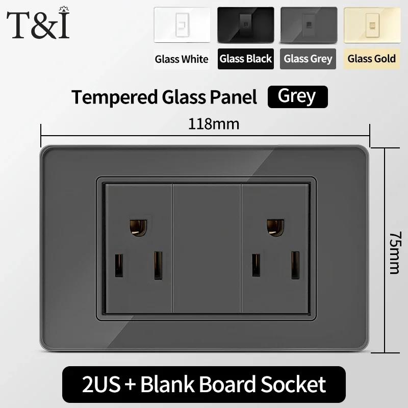 Американский Тайский Стандарт 118*75мм USB Type-C 20Вт Быстрая Зарядка Розетка Умная Розетка 3А Настенный Выключатель Света Офис Домашнее Использование 110В 1