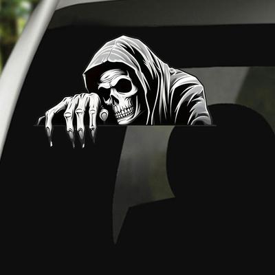 Автомобильные Наклейки на Зеркало Декор Страшный Череп Мотоциклетная Наклейка Декор Водонепроницаемая Клейкая Автомобильная Декорация Стойкая к Выцветанию Автомобильная