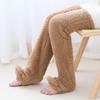 Пушистые чулки до бедра, пушистые гетры, утолщенные плюшевые чулки выше колена с отверстиями для подошвы для зимнего домашнего отдыха, сна