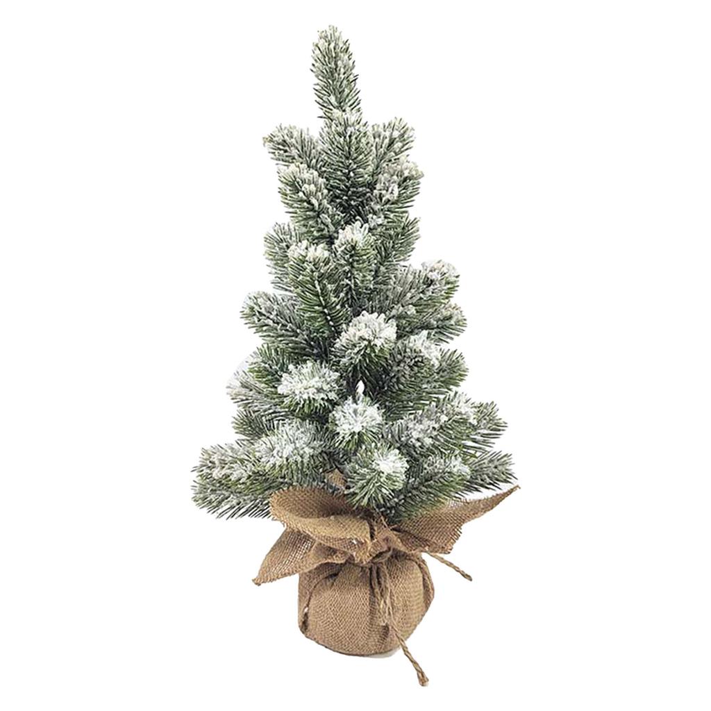 17.72in Desktop Flocking Xmas Tree Simulation Space Saving Reusable Xmas Tabletop Decoration for