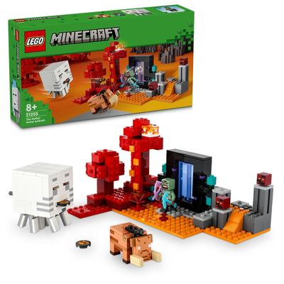 LEGO Minecraft Battle of the Nether Portal Игрушка Подарок на День Рождения Блок 10 Лет Minecraft Товары 21255