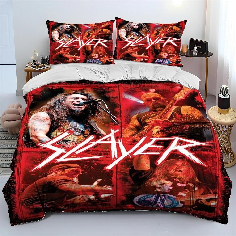 Slayer Heavy Metal Band Music Одеяло Постельное белье, пододеяльник Постельный комплект Одеяло Чехол Наволочка, King Queen Size Постельное белье Детский