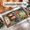 Forest Theme Crystal Velvet Floor Rug Personalized Custom Name Text Warm Carpet Home Decoration