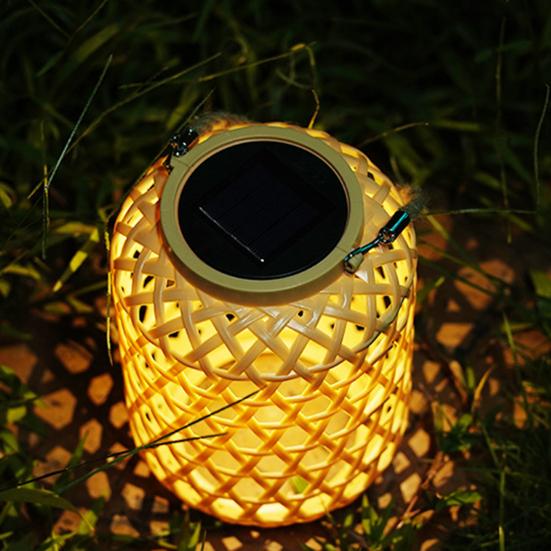 Солнечная тканая лампа Мягкое освещение IP65 Водонепроницаемый Автоматическое включение/выключение Перезаряжаемый Простота установки Бамбуковый подвесной солнечный светильник Садовый декор