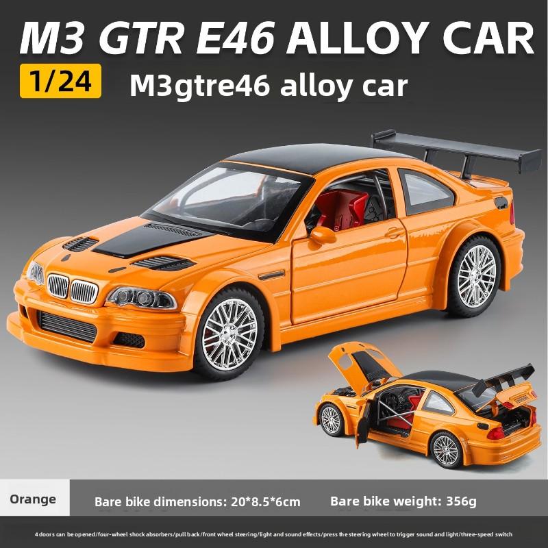 2026 Литой сплав 1:24 Модель гоночного автомобиля BMW M3 GTR E46 Миниатюрная Коллекция Voiture Украшение Игрушечный Автомобиль Подарок Мальчику на День Рождения Украшение BMW
