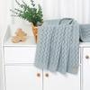 Детское вязаное одеяло из хлопка, однотонное, покрывало, плед для кондиционера, вязаное детское одеяло для дома