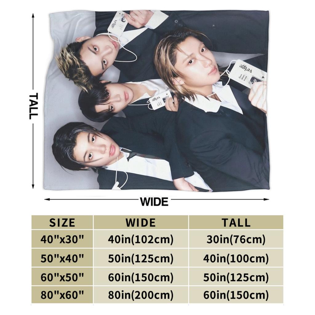 Kpop Group Lngshot  Printed Blanket For Men Women Ultra Soft  Throw Blankets for Bed 50x60 Inches Multi-size