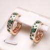 Cute Green Zircon Hoop Earrings Fashion Girls Party Daily Jewelry