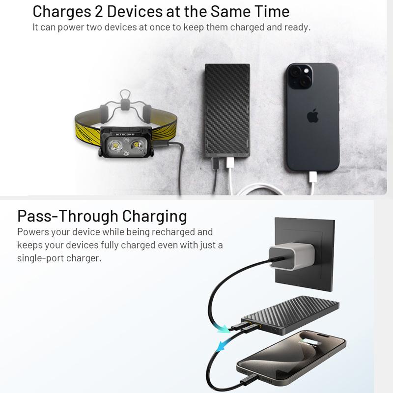NITECORE NB10000 Gen3 Gen4 Ultra Lightweight Carbon Fiber Power Bank 10000mAh Mobile Powerbank Dual USB-C 18W 22.5W Fast Charge